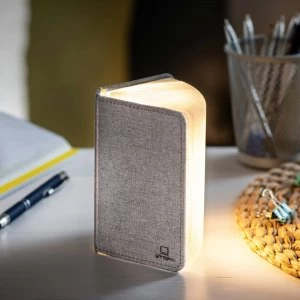 image of Gingko Linen Fabric Mini Smart Book Light - Urban Grey