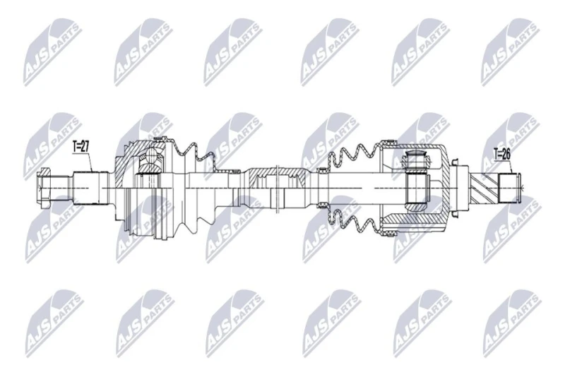 Image of NTY NPW-RE-246 Drive shaft Manual Transmission, Front Axle Left Drive Shaft (13)
