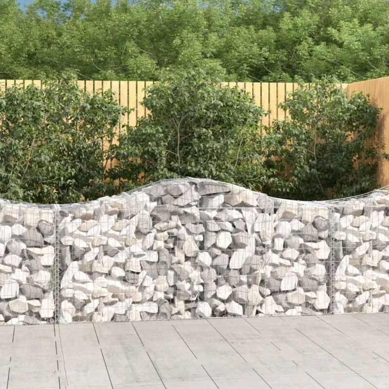Image of VIDAXL Arched Gabion Baskets 2 pcs 200x50x80/100cm Galvanised Iron Vidaxl 3145619