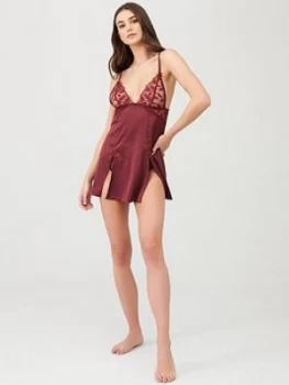 Image of Muse By Coco De Mer Rosa Slip - Bordeaux, Bordeaux, Size XS, Women