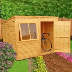 image of Shire - Pent Single Door Tongue and Groove Garden Shed Workshop Approx 8 x 6 Feet