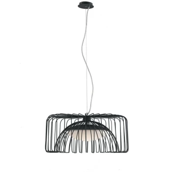 Image of Fan Europe Lighting - Fan Europe COUGAR LED Wire Frame Pendant Ceiling Light Black 1920lm 4000K 50x26cm