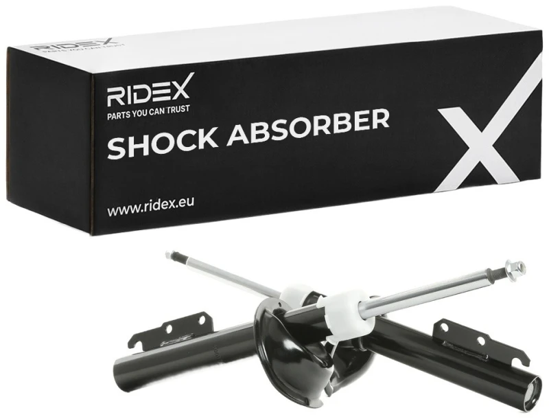 Image of RIDEX 854S18012 Shock absorber Front Axle, Gas Pressure, Twin-Tube, Suspension Strut, Top pin Shock Absorber (854)