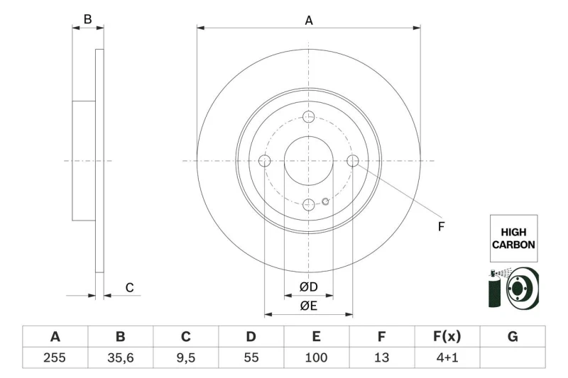 Image of Brake disc Bosch 0 986 479 G72