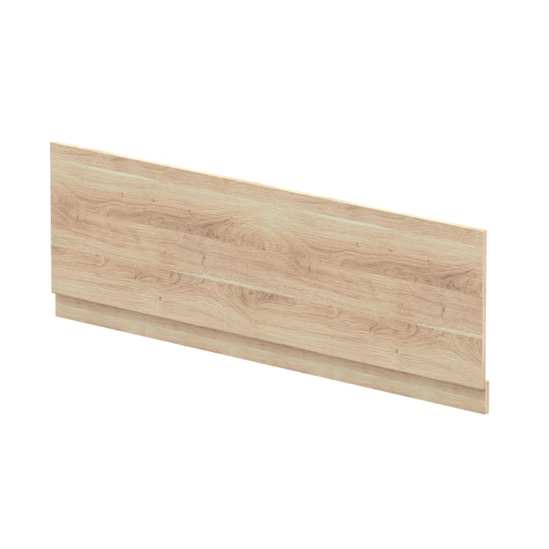 Image of Balterley 1700mm Straight Bath Front Panel & Plinth - Bleached Oak in Brown Brown Unisex