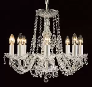 image of Modra Crystal Strass 8 Arm Chandelier