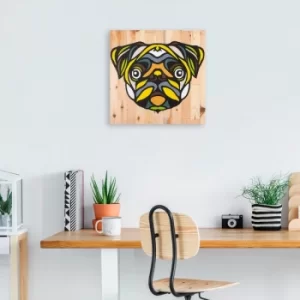 Image of Dog Multicolor Decorative Wooden Wall Accessory