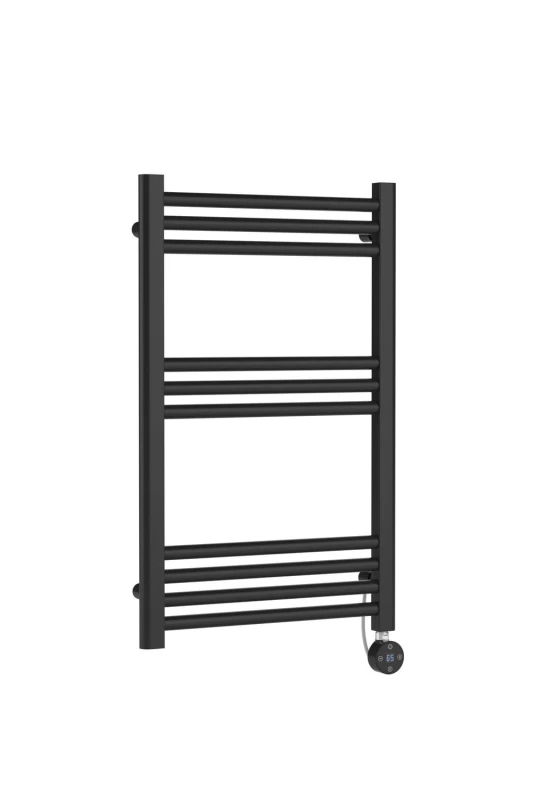Image of Balterley Electric Round Tube Towel Rail with 10 Bars, 800 x 500mm - Anthracitee in Grey Grey Unisex