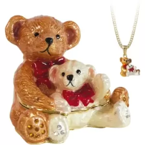 image of Secrets from Hidden Treasures 1086 Teddy & Baby Bear Trinket Box