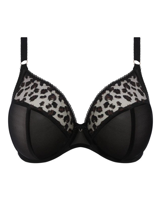 Image of Elomi Elomi Namrah Plunge Wired Bra Jet JET - Elomi - Size: 34H JET Female 34H HQ46709