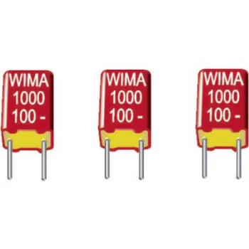 image of FKS thin film capacitor Radial lead 0.01 uF 100 Vdc 20 5mm L x W x H 7.2 x 3 x 7.5mm Wima FKS2D021001B00KSSD 1 pc