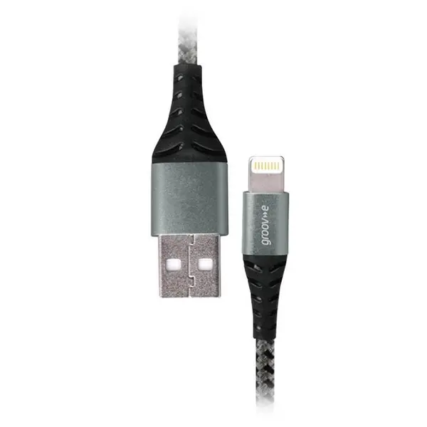 Image of GROOV-E GVMA043SG Lightning Cable - 1 m, Silver/Grey 5060108297592