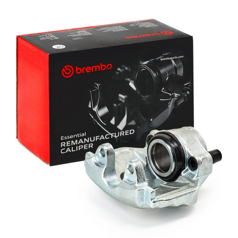 Image of BREMBO F 85 182 Brake caliper ESSENTIAL LINE Front Axle Left Grey Cast Iron Brake Caliper (78)