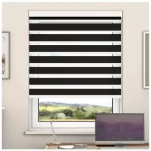 Image of Newedgeblinds - Day And Night Zebra Roller Blind with Cassette(Pirate Black, 110cm x 220cm)