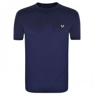 image of True Religion Logo T Shirt - Navy/Gold SMU