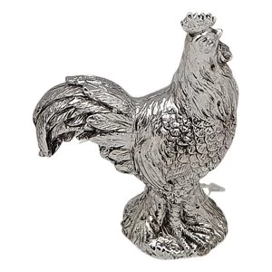 Image of Resin Silver Chicken Figurine By Heaven Sends
