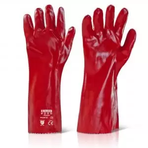 Image of Beeswift PVC Gauntlet 16 Red 16 Box of 10 PVCNR16