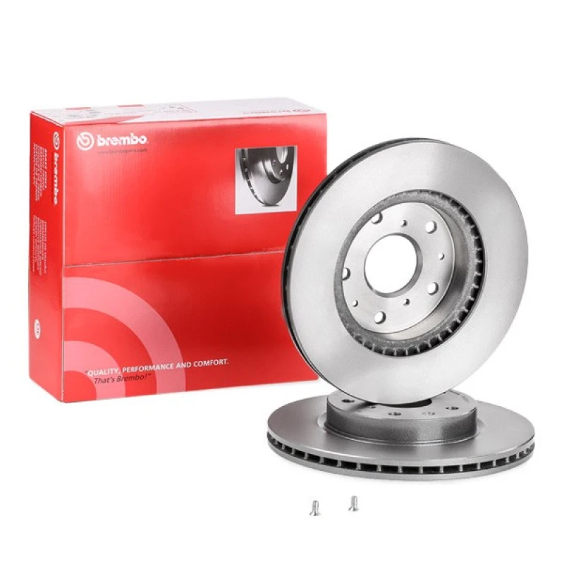 Image of BREMBO 09.A296.11 Brake disc internally vented, Coated, with bolts/screws Brake Disc (82)
