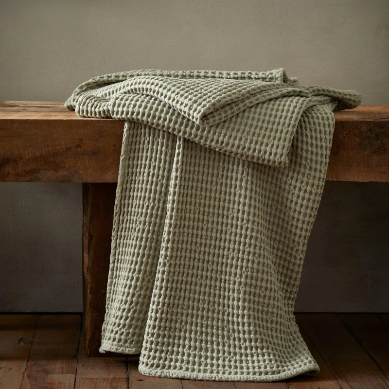 Image of Pineapple Elephant Jaipur 150cm x 200cm Waffle Throw Sage
