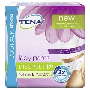 image of TENA Lady Pants Discreet Duo Large 10pc