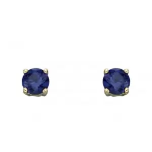 image of 9ct September Created Sapphire 4mm Stud Earrings GE2334