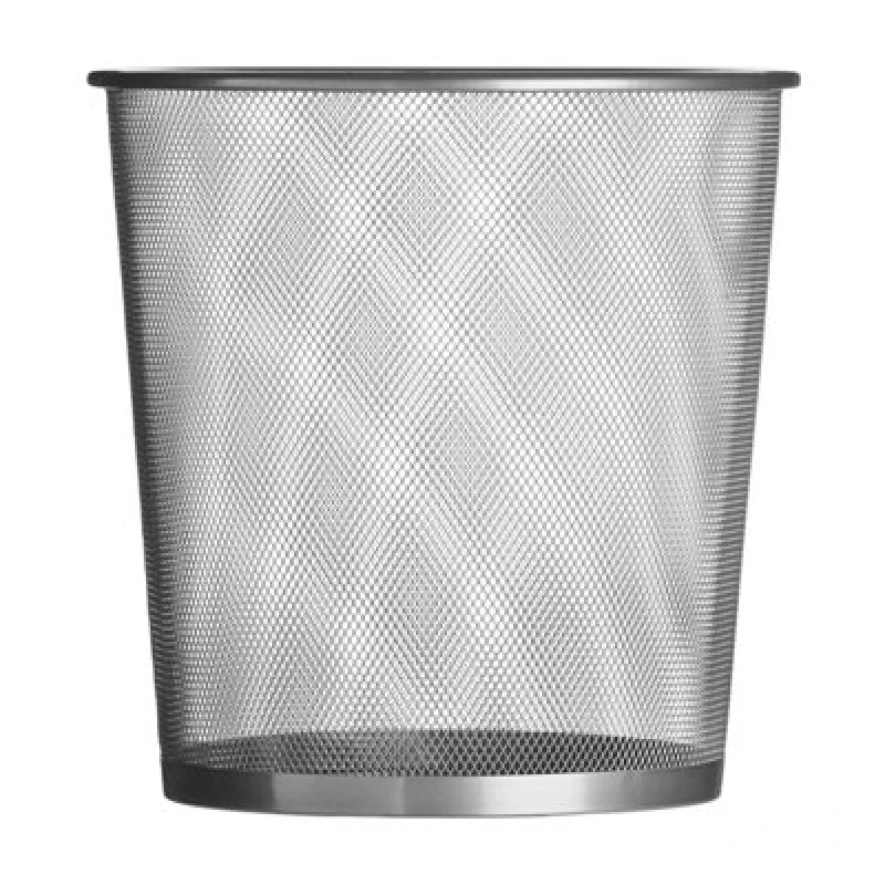 Image of Premier Housewares Small Matt Silver Mesh Waste Paper Basket Silver
