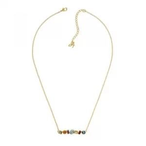 image of Ladies Adore Gold Plated Mixed Crystal Bar Necklace