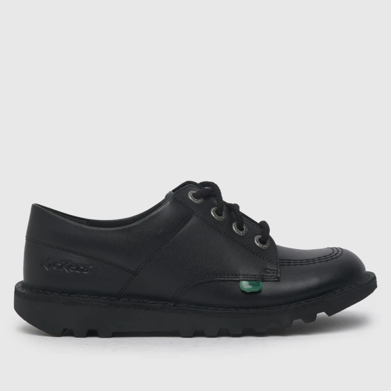 Image of Kickers Kids Kick Lo School Work Shoes - Black - UK 6 / EU 39 Black unisex ES3087BLK39
