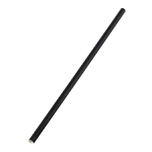 image of Black Paper Drinking Straw Biodegradable 197mm Pack of 250