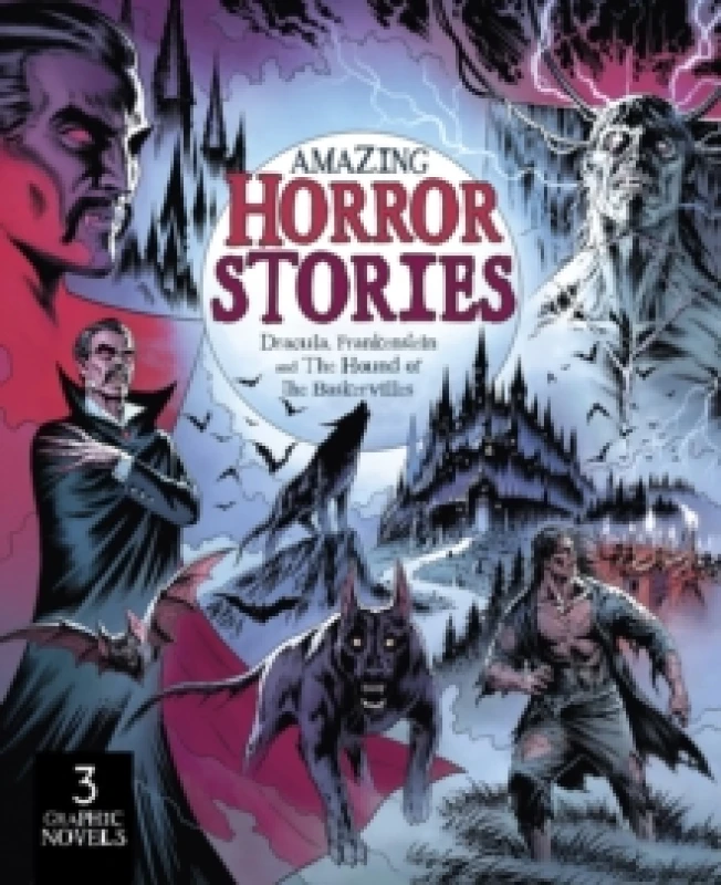 Image of Amazing Horror Stories : Three Graphic Novels in One: Dracula, Frankenstein, and the Hound of the Baskervilles Paperback / softback