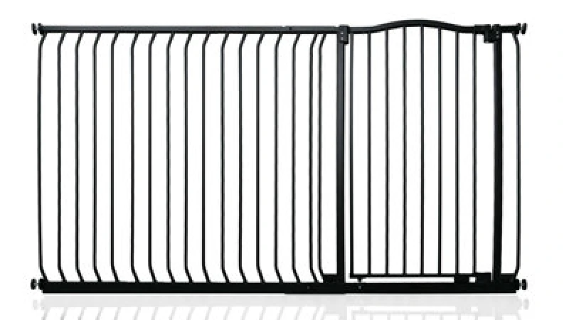 Image of Safetots Extra Tall Curved Top Safety Gate, 171Cm - 180Cm, Matt Black, Extra Tall 100Cm In Height, Pressure Fit Stair Gate