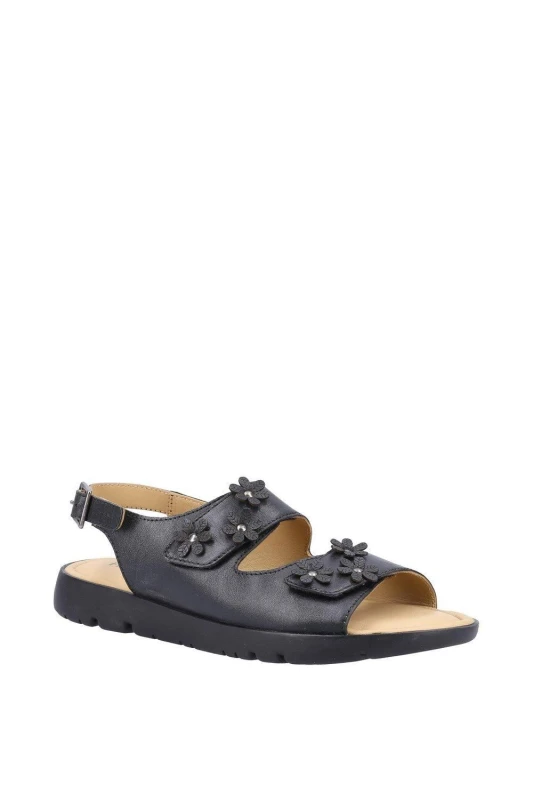 Image of Fleet & Foster Womens Kara Memory Foam Leather Sandals UK Size 5 (EU 38) Black FLE159-BLACK-5