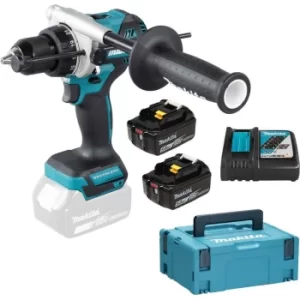 Image of Makita DHP486 18v LXT Cordless Brushless Combi Drill 2 x 5ah Li-ion Charger Case