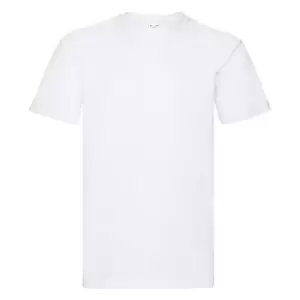 Image of Fruit Of The Loom Mens Super Premium Short Sleeve Crew Neck T-Shirt (M) (White)