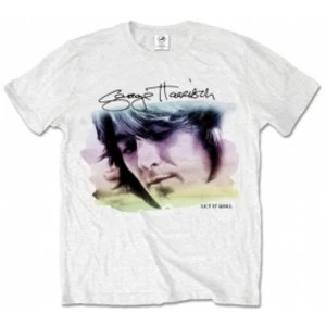 Image of George Harrison Water Colour Portrait Mens Wht TS: Large