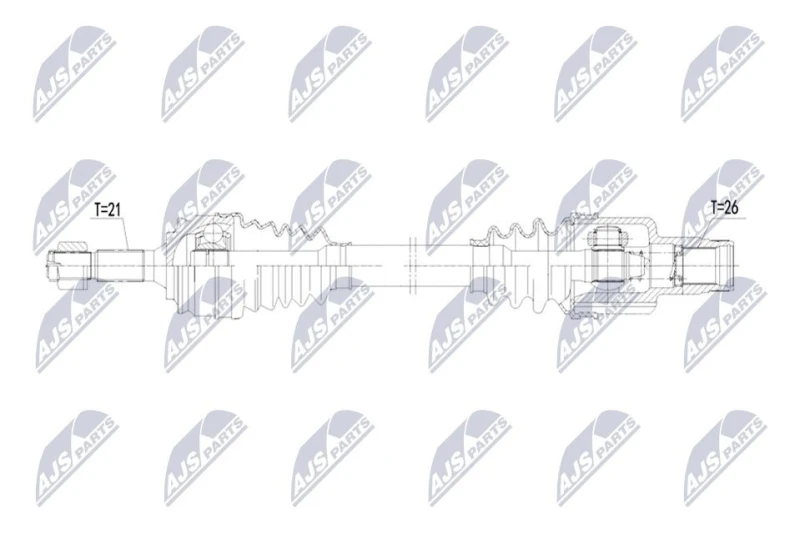 Image of NTY NPW-PE-137 Drive shaft 4-Speed Automatic Transmission, Front Axle Right Drive Shaft (13)