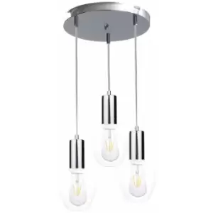 image of Keter Verre Cluster Pendant Ceiling Light Silver, 30cm, 3x E27