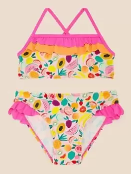 image of Accessorize Girls Fruit Print Bikini - Multi, Size Age: 5-6 Years, Women