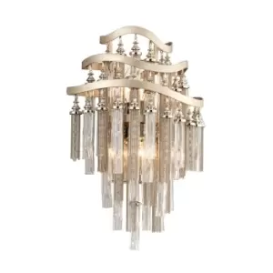 Image of Chimera 2 Light Wall Sconce Silver Leaf, Glass
