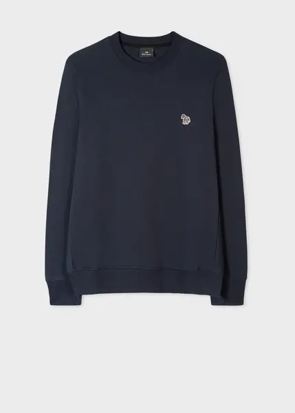 Image of Paul Smith Dark Navy Cotton Zebra Logo Sweatshirt