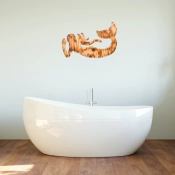 Image of Mermaid - Walnut Walnut Decorative Wooden Wall Accessory