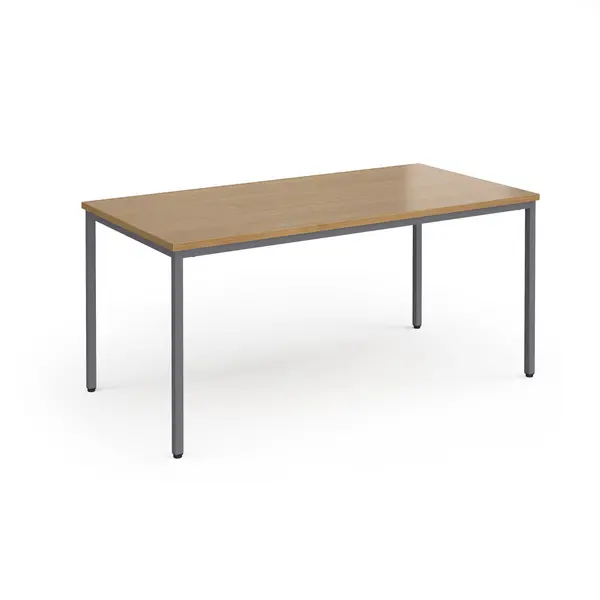 image of Flexi 25 Rectangular Table with Graphite Frame 1600mm x 800mm - Oak