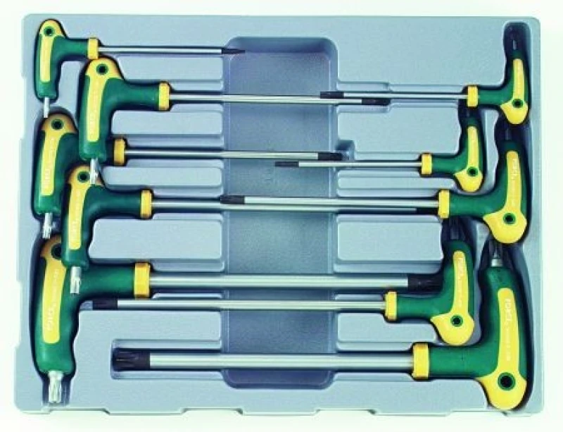 Image of FORCE 51010T Angled Screwdriver Set Number of tools: 10, Spanner Size: T55xT-55H Angled Screwdriver Set (6627)