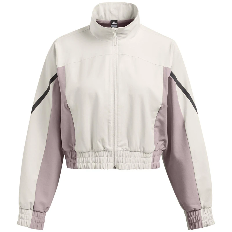 Image of Under Armour Womens Unstoppable Cropped Tracksuit Top White female 14 (L)