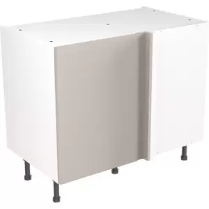 Image of Kitchen Kit Flatpack Slab Kitchen Cabinet Base Blind Corner Unit Super Gloss 1000mm in Light Grey MFC