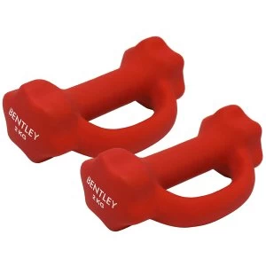 Charles Bentley Set Of Two Neoprene 2KG Dumbbell Weights Exercise Training Yoga