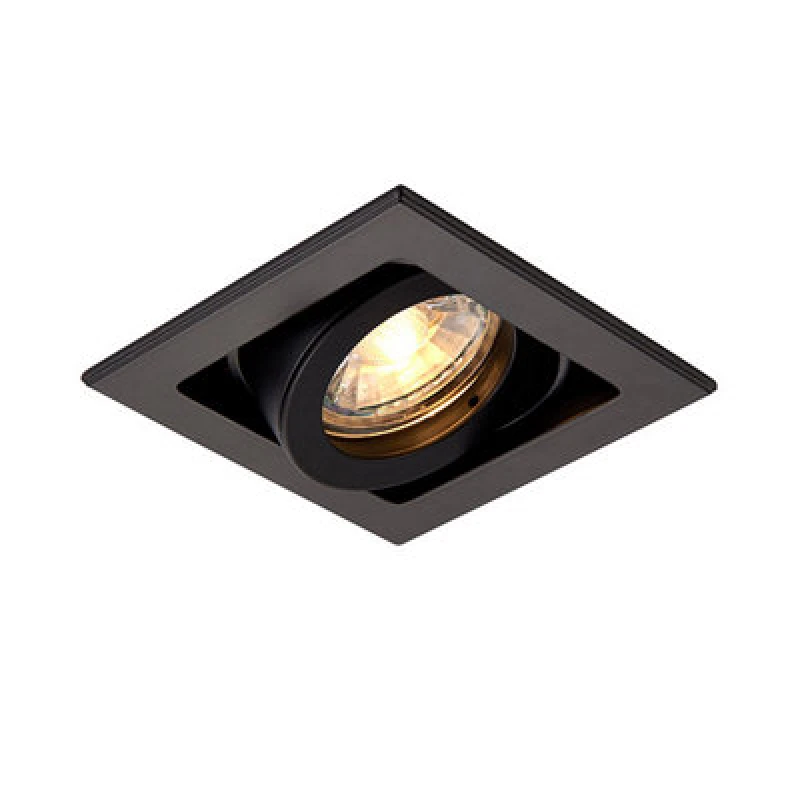Image of Netlighting Xeno Square Recessed Titlable Downlight Matt Black Dimmable Black