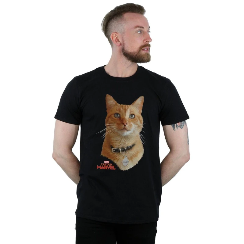 Image of Marvel Marvel Men Captain Goose Photo T-Shirt in Black Size: Small Black S Male 5059114702916