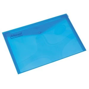 image of Rexel A4 Popper Wallets Blue - 1 x Pack of 5 Wallets