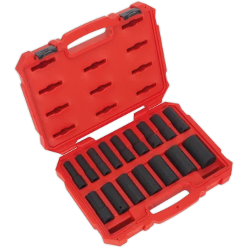 Image of Sealey 16 Piece 1/2" Drive Impact Socket Set 1/2"